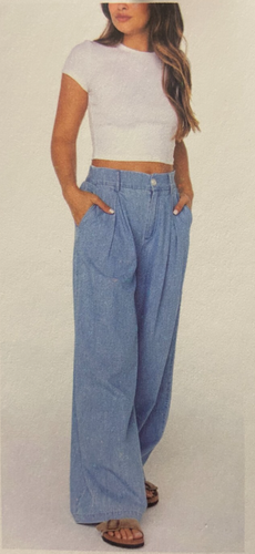 BCBGeneration Womens Jeans Size M Blue Light Wash High Rise Wide Leg Trouser NEW