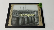 HISTORIC Magic Lantern GLASS Slide PBN ROSIN ON THE DOCKS SAVANNAH GEORGIA