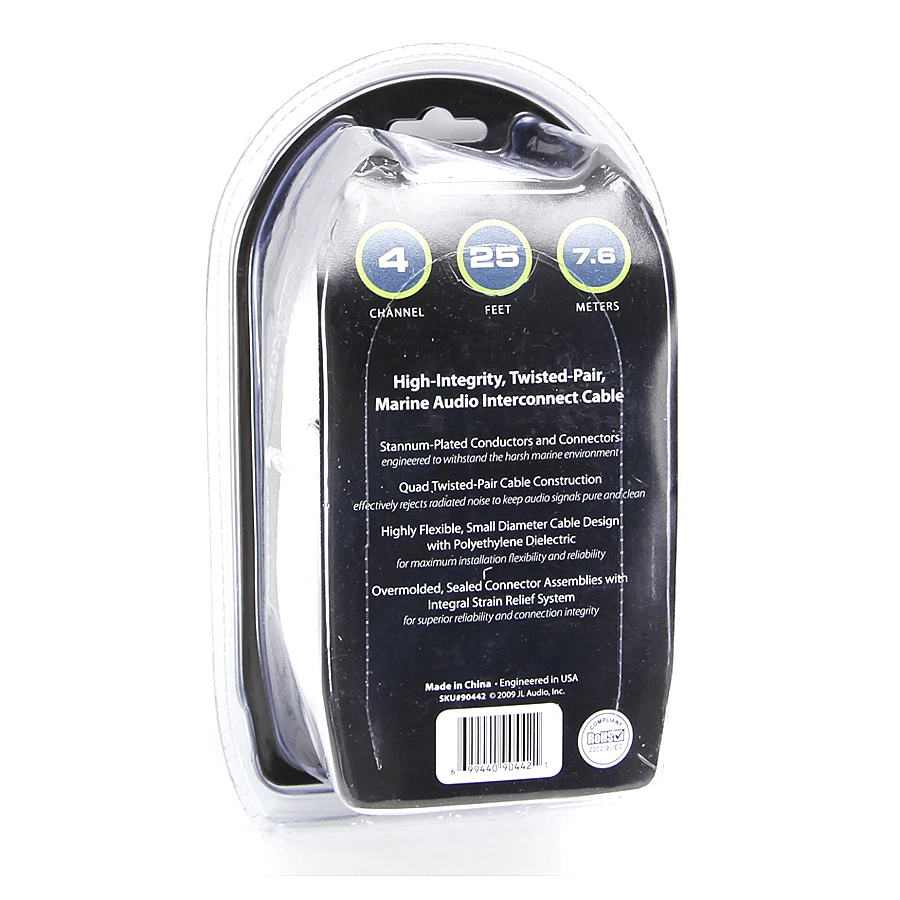 JL AUDIO XMD-WHTAIC4-25 Marine 25 ft. 4-Channel RCA Amp Boat Interconnect Cable - Image 2 of 2