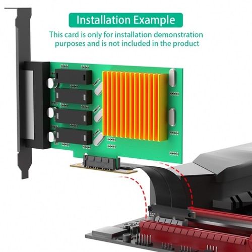PCIE4.0 1X Extension Cable 90 Degree to 180 Degree Graphics Card Extender - Afbeelding 4 van 8