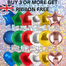 18" Heart Star Round Foil Balloons Helium Self inflate Birthday Wedding Party UK