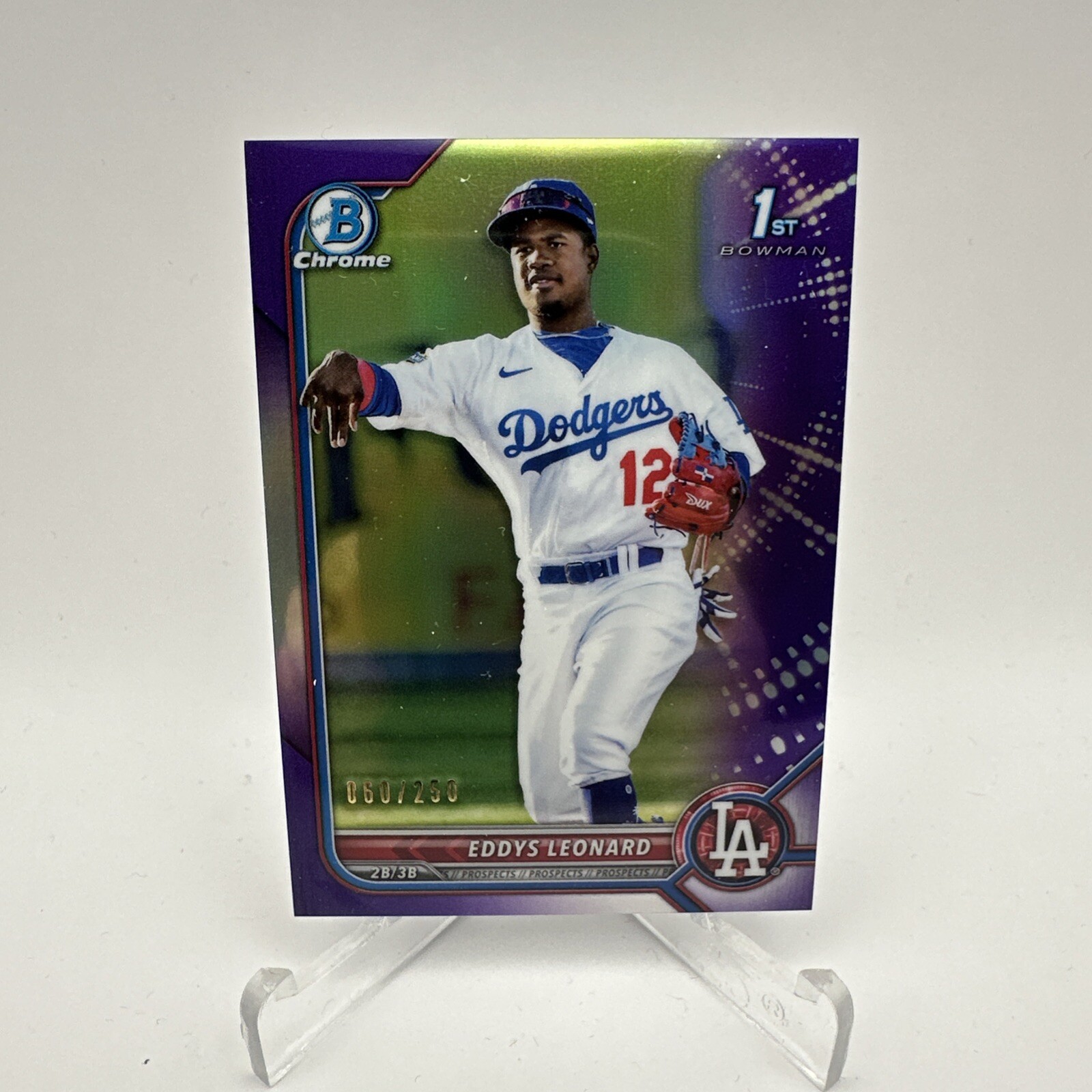 Eddys Leonard 2022 Bowman Chrome Purple Refractor RC BCP-57 60/250