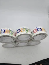 6 Rolls Official eBay Branded Logo BOPP Shipping Tape White New Sealed