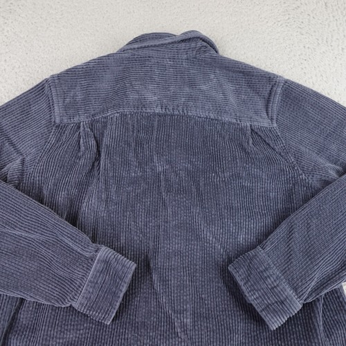 LL Bean Shirt Womens Medium Blue Corduroy Long Sleeve Button Up Oversized - Picture 8 of 12