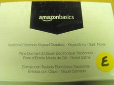 AMAZON BASICS TRADITIONAL ELECTRONIC KEYPAD DEADBOLT KEYED ENTRY SATIN NICKEL