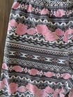 Size 10 12 Roses Geometric Pink Gray Leggings Girl Supergirl Pants — photo 4