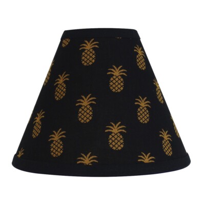 New Primitive Colonial Coverlet MUSTRD BLACK PINEAPPLE KNOT LAMP SHADE Clip 12''
