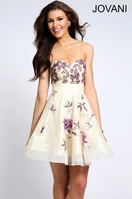 white christmas dresses Jovani 40003 Size 6 White Short Beaded Cocktail Dress Slit Pointed V N –  Glass Slipper Formals main image 1