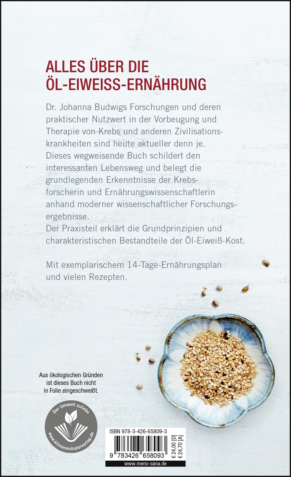 Thumbnail - Die Original-öl-eiweiß-kost Dr. Johanna-budwig-stiftung 9783426658093