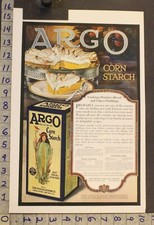 1919 ARGO CORN STARCH TRADEMARK INDIAN COOK FOOD KITCHEN ILLUS DECOR ART AD XM86