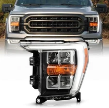 For 2021-2023 Ford F150 Chrome Trim Quad LED Reflector Headlight Driver Side