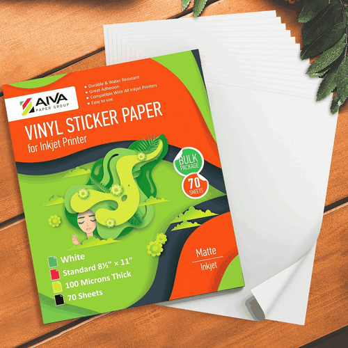 Printable Vinyl Sticker Paper Waterproof Decal for Inkjet Printer 70 Matte Sheet - Picture 6 of 7
