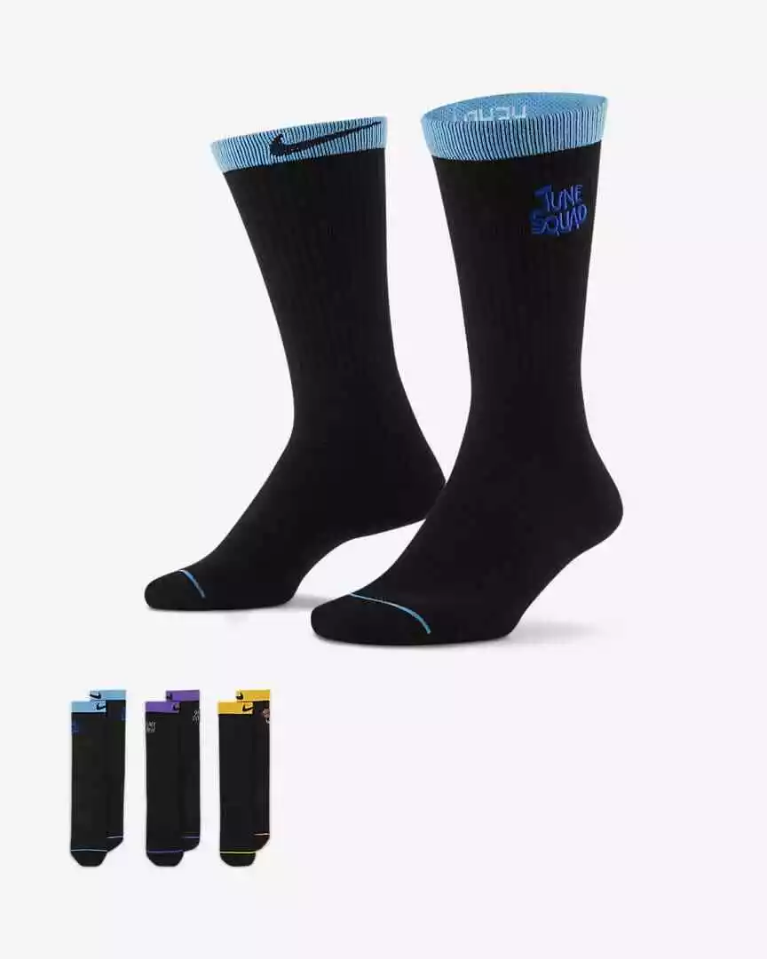 Nike Elite Everyday Crew Socks SPACE JAM DA5043 010 3 Pack