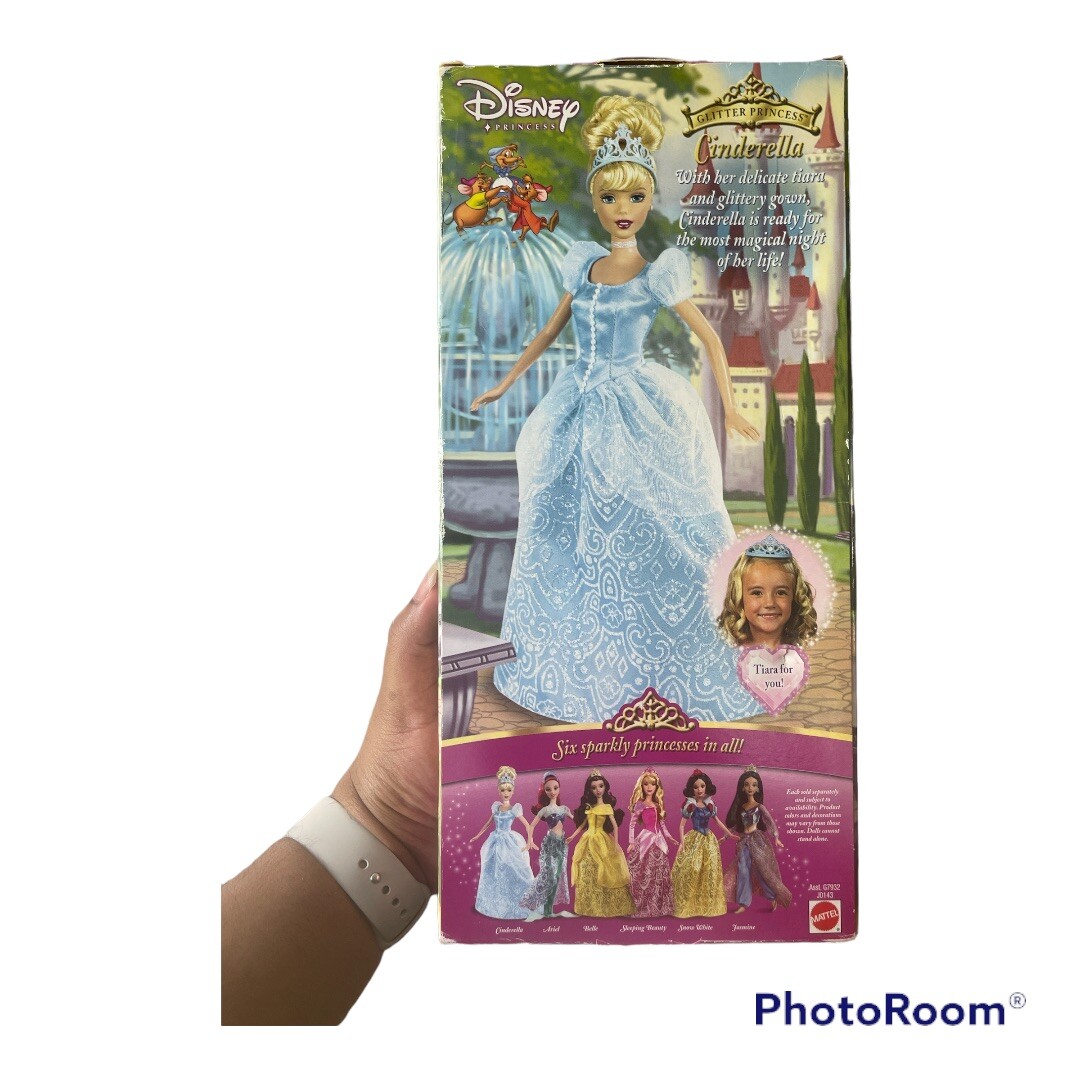 DISNEY Cinderella Glitter Princess 2005 with Tiara 12 Inch Doll NIB