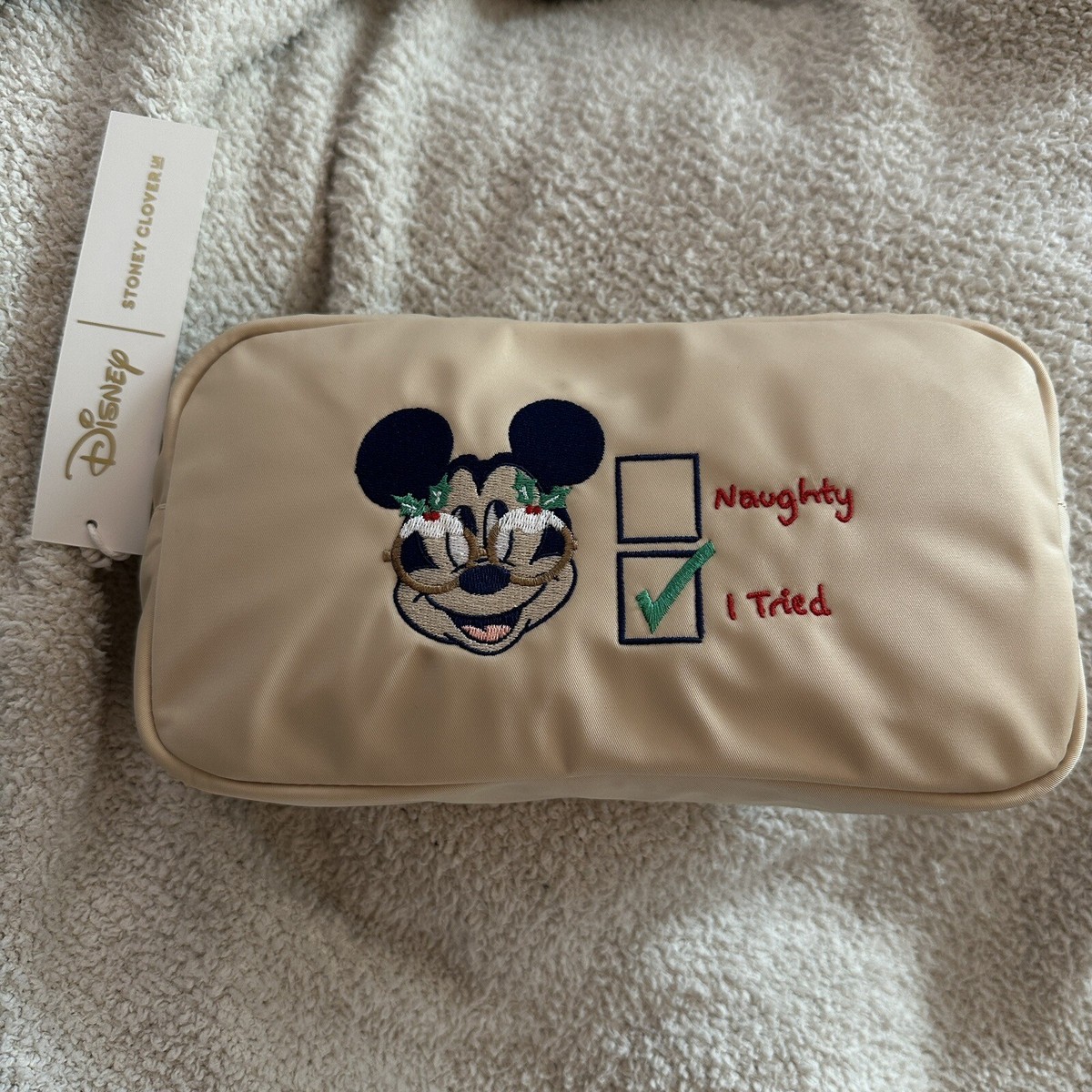 Stoney Clover Lane x Disney Holiday Christmas Mickey Small Pouch