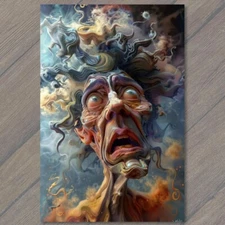 Art Print Man Surrealism Creepy Crazy Bright Colors Weird Strange Wild Unusual