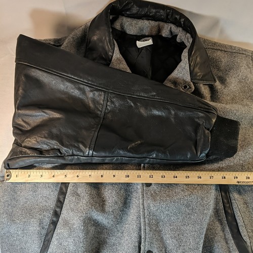 1997 Lunatex Batman & Robin Leather Wool Varsity Jacket Coat Uncle Ben's XL Gray - Picture 15 of 18