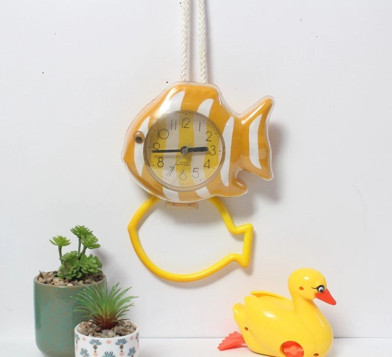 Horloge murale de salle de bain vintage pop 1980 - Photo 2/4