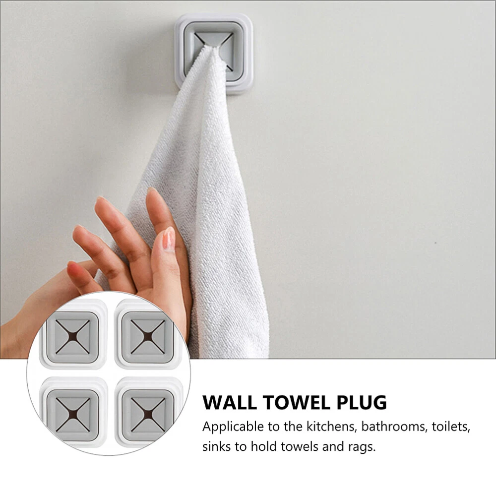 4PCS Adhesive Towel Hooks for Bathrooms, Stainless Steel Shower Hooks for  Inside Shower, Wall Hooks for Hanging in Kitchen