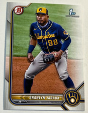 2022 Bowman Baseball 1st Bowman Prospect #BP-15 Branlyn Jaraba Brewers