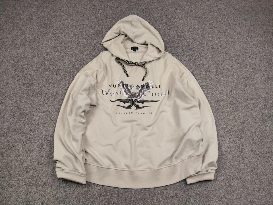 Sudadera con capucha de gran tamaño estampada con logotipo de la costa oeste de Roberto Just Cavalli Foto 2 de 4