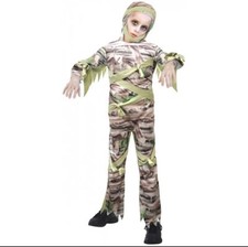 Slimy Mummy Costume Halloween Fancy Dress Up Boy  s Kids Size Large 12-14 Years