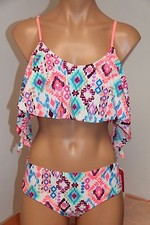 NWT Hula Honey Swimsuit Bikini 2pc set Sz M Multi
