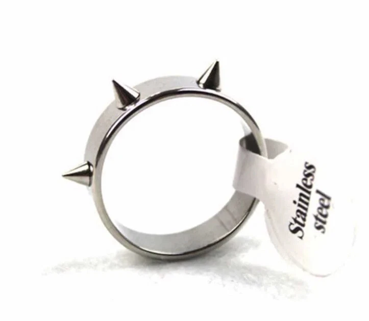 Stainless Steel Spike Band Ring Mens Womens Teenagers Unisex Size 19