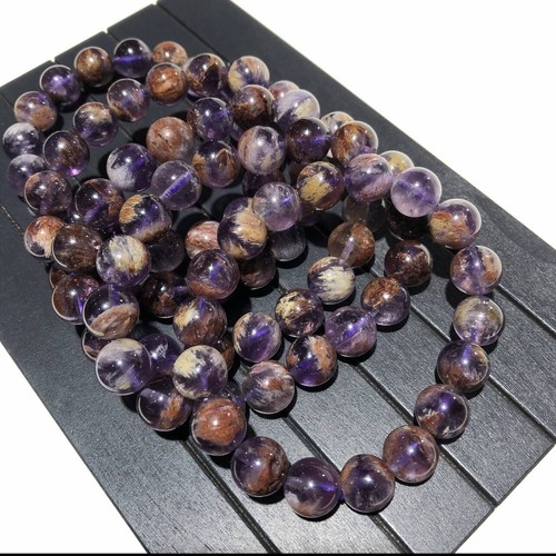 AAA Quality Natural Auralite 23 Stone Round Beaded Bracelet For Men and Women - Picture 4 of 25