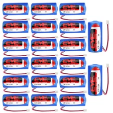 20x CR123A 3.0V 1500mAh Non-rechargeable Li-ion Battery with 2.54 White Plug New