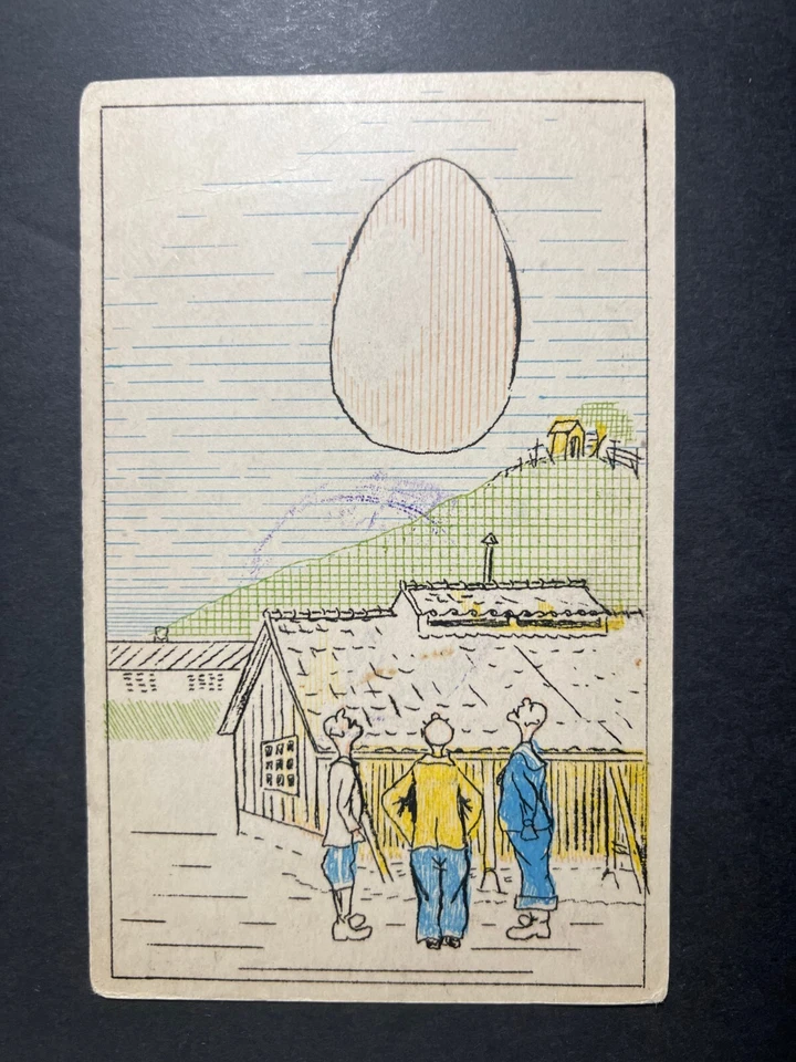 1918 Primera Guerra Mundial Japón prisionero de guerra cubierta de postal campamento de Pascua bando a cuartel Kurume Foto 3 de 3