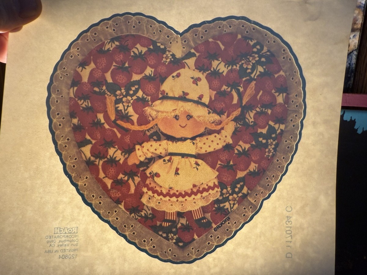 写真2 Strawberry Shortcake Heart Vintage Iron On Transfer Rare Roach