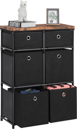 6 Würfel Schrank Organizer Regal Stoff Aufbewahrung Schublade Schrank Kommode für Schlafzimmer