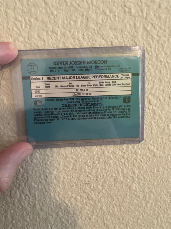 KEVIN MORTON Donruss 1991 #37 RATED ROOKIE No (.) ERROR - Mint Card CENTERING 🔥 - Image 2 of 3