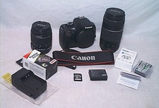 CANON EOS REBEL T3 DSLR W/ 18-55MM  75-300MM  CARD STRAP 2 BATTERIES  CHARGER