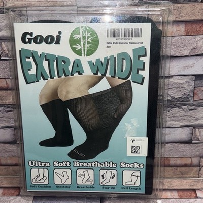 Gooi Extra Wide Socks for Swollen Feet Soft Breathable Stretch Unisex
