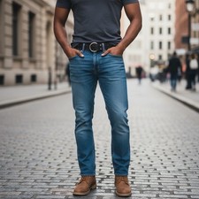 Frye Men's Genuine Leather Double Keyhole Belt Medium 34 Inch Black Edgy