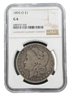 1895 O Morgan Silver Dollar $1 NGC G 6, Low Mintage, Semi-Key Date