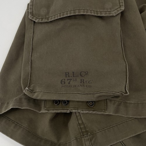Polo Jeans Co 1967 Ralph Lauren Green Military Baggy Cargo Shorts Mens Size 36 - Picture 12 of 15