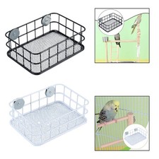 Bird Perch Platform Hay Feeder Steel Frame Interactive Parrot Stand Cozy Parrot