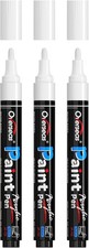 Overseas White Paint Pens Paint Markers - Permanent Acrylic Markers 3 Pack, Wate