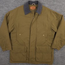 Vintage Woolrich Jacket Mens Large Green Field Chore Barn Coat Lined Made In USA