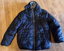 Under Armour Boys Reversible Sz 6 Winter Puffer Jacket Black Gray Full Zip Coat