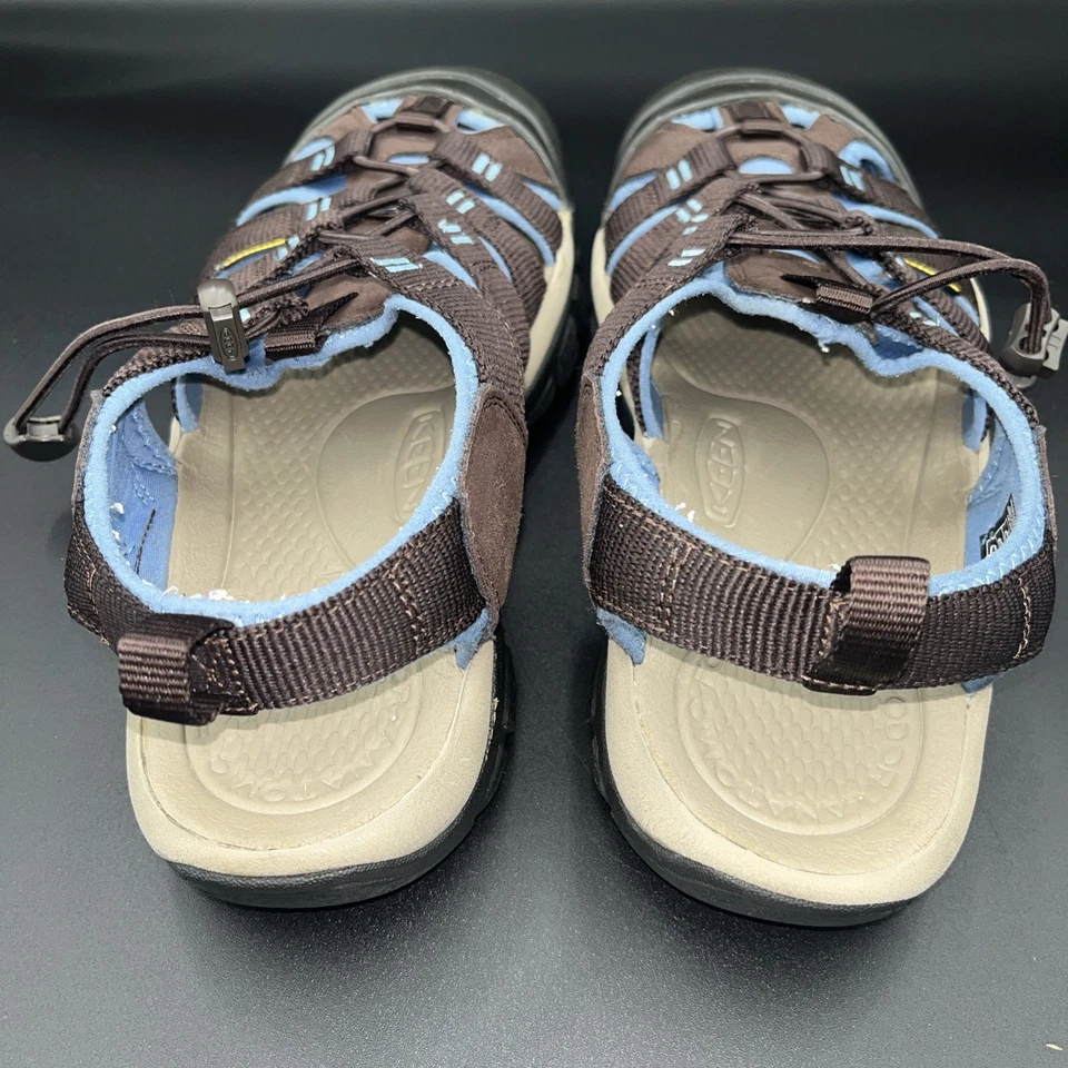 Keen 男式 11 防水露趾凉鞋远足水步行蓝色/棕色 — 第 3/4 张图片