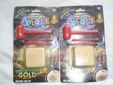 Set of 2 Creative Kids Explore Dig Find Gold Excavation Kits - NEW.