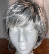 Vintage Wig Ombre Black Roots To Silver Gray ...