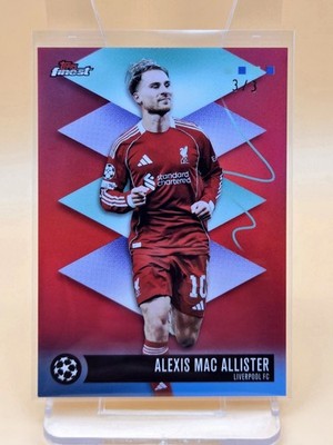 2025-26 TOPPS FINEST UEFA Club Alexis Mac Allister RED REFRACTOR #564 Rare #3/3