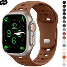 Breathable Silicone Sport Band For Apple Watch Ultra 3 49mm Series 11 10 9 8 SE