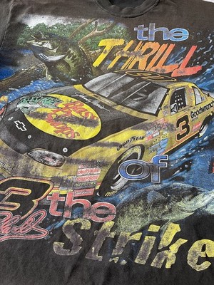 Vintage 90s NASCAR Dale Earnhardt Bass Pro Shops AOP Tee Thrill Of 