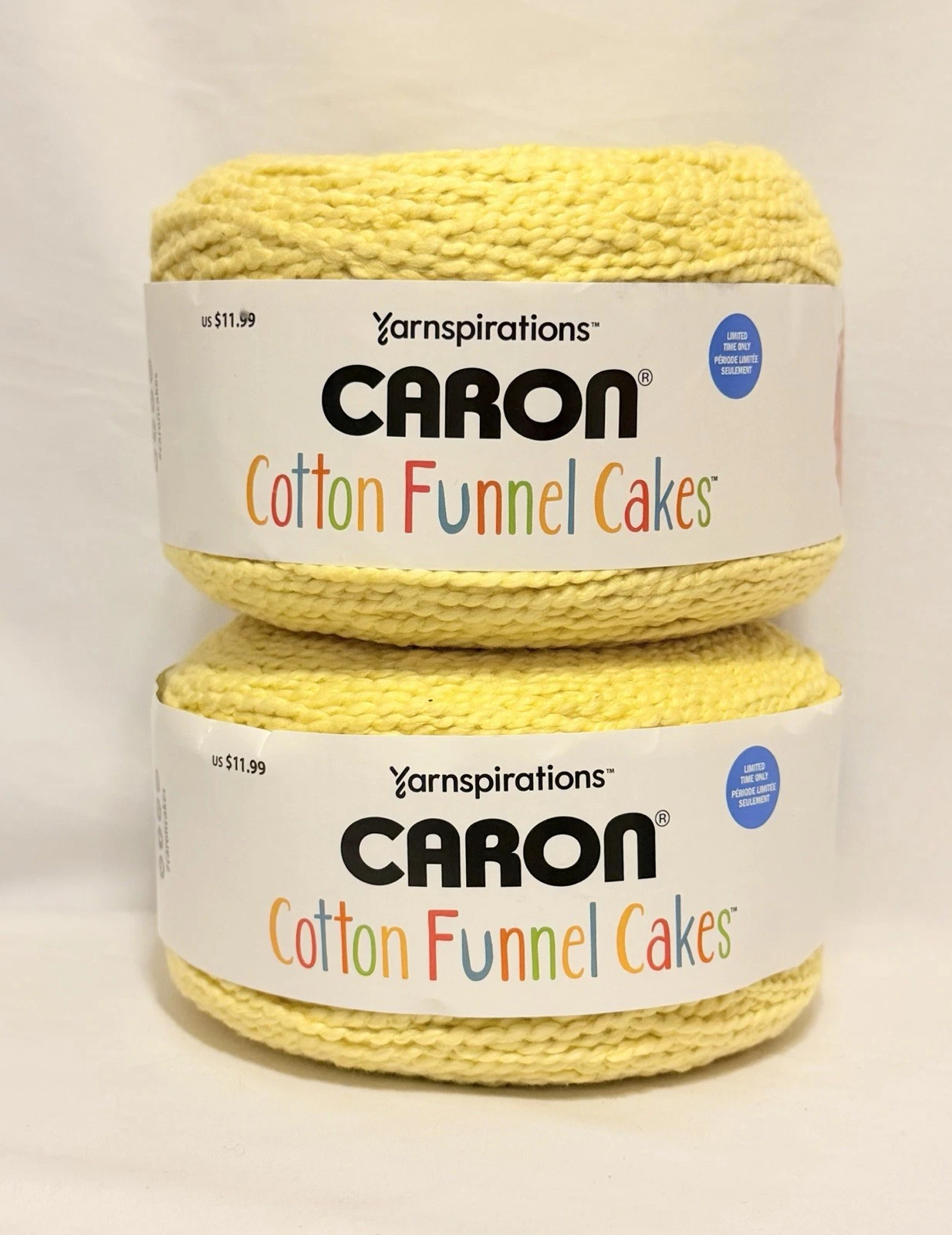 CARON Yarnspirations Cotton Funnel Cakes 100% Cotton BUTTERCUP 425 yd Ea NEW image 1